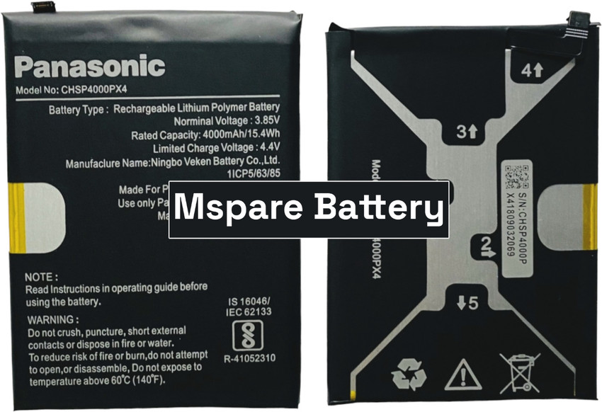 Phones Panasonic Eluga Z1 Pro Battery Battery For Panasonic Eluga Z1  Fabulous Pro 2025