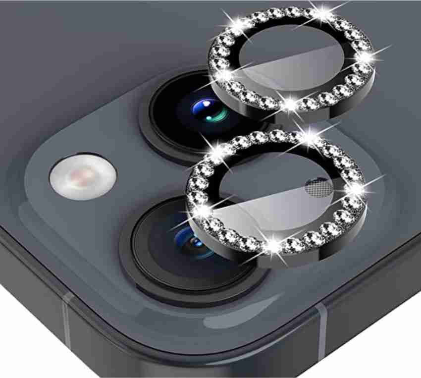 Diamond Camera Lens Protector, Diamond Tempered Glass Camera Cover Screen  Protector for iPhone 14 / iPhone 14 Plus In Black