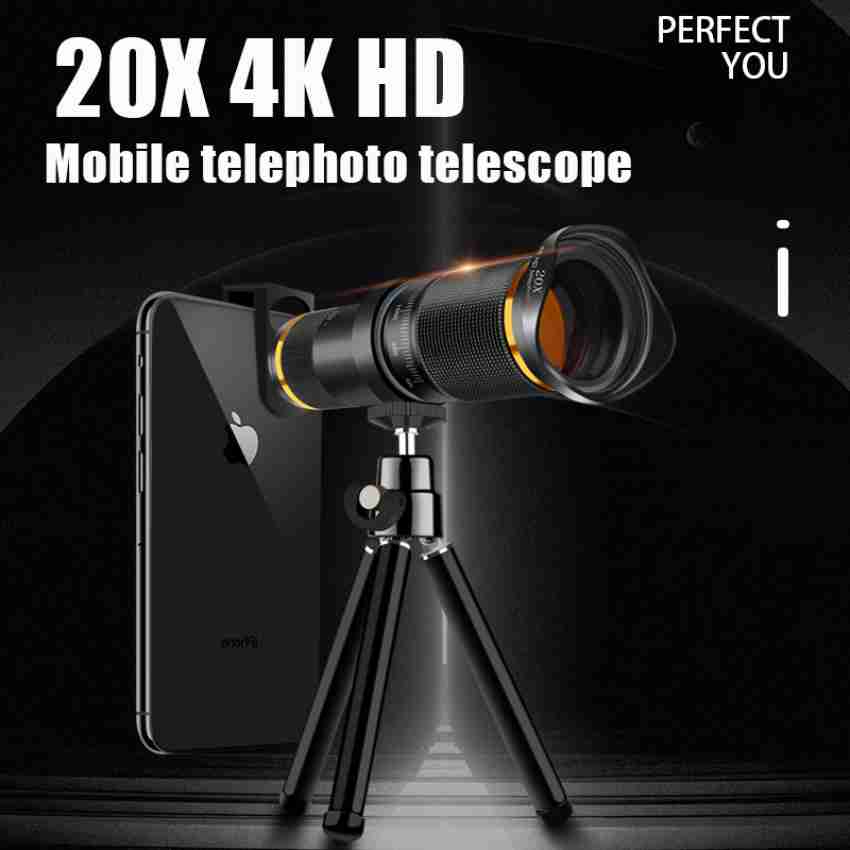 Elevea 20x 4K HD Zoom Mobile Phone Monocular Scope Lens External Telescope  Smartphone Camera Lenses Dual Focus Adjustment : : Electronics