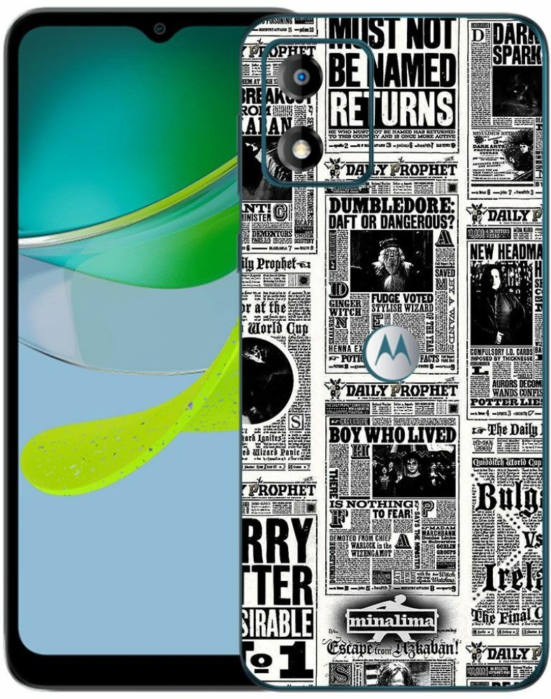 FCS Moto E13 Printed Back Skin Motorola Moto E13 Newspaper Mobile