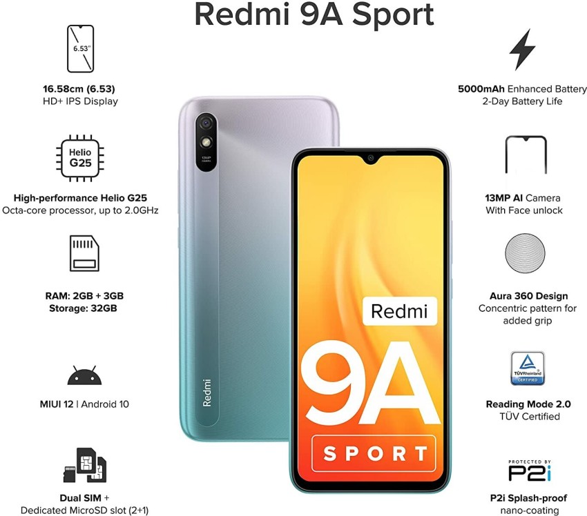 Celular Xiaomi REDMI 9A de 32GB ROM 2GB RAM carbon gray + MI Eardbuds Basic  I Oechsle - Oechsle
