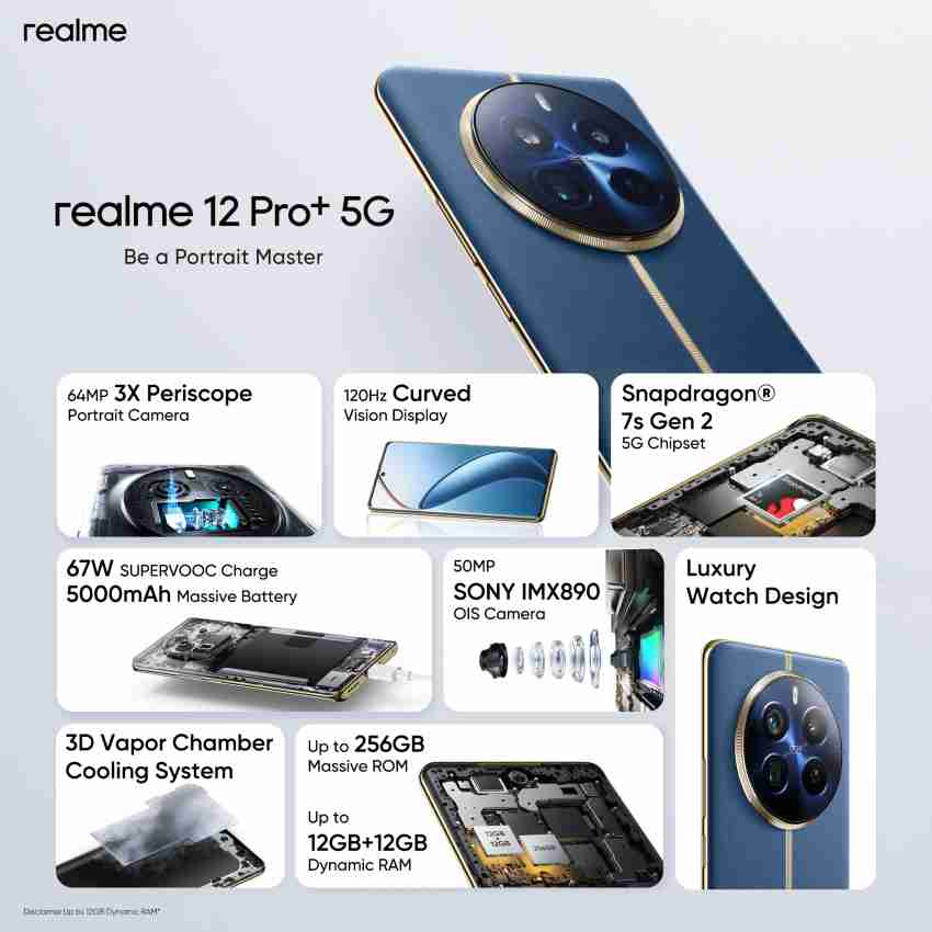 realme 12 Pro+ 5G ( 256 GB Storage, 8 GB RAM ) Online at Best ...