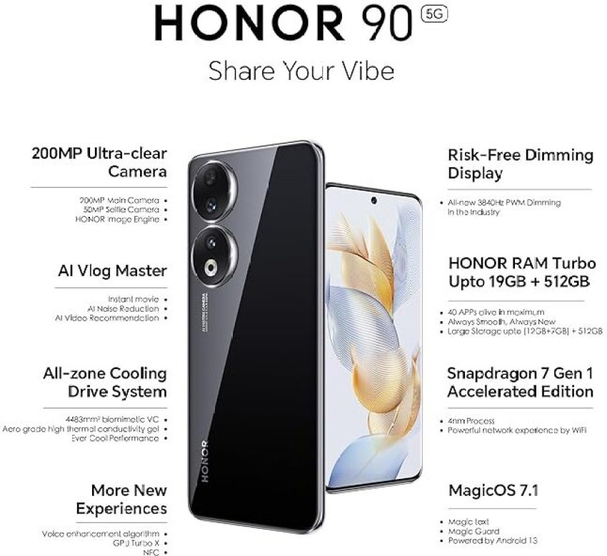 Honor 90 5G (Midnight Black, 256 GB)