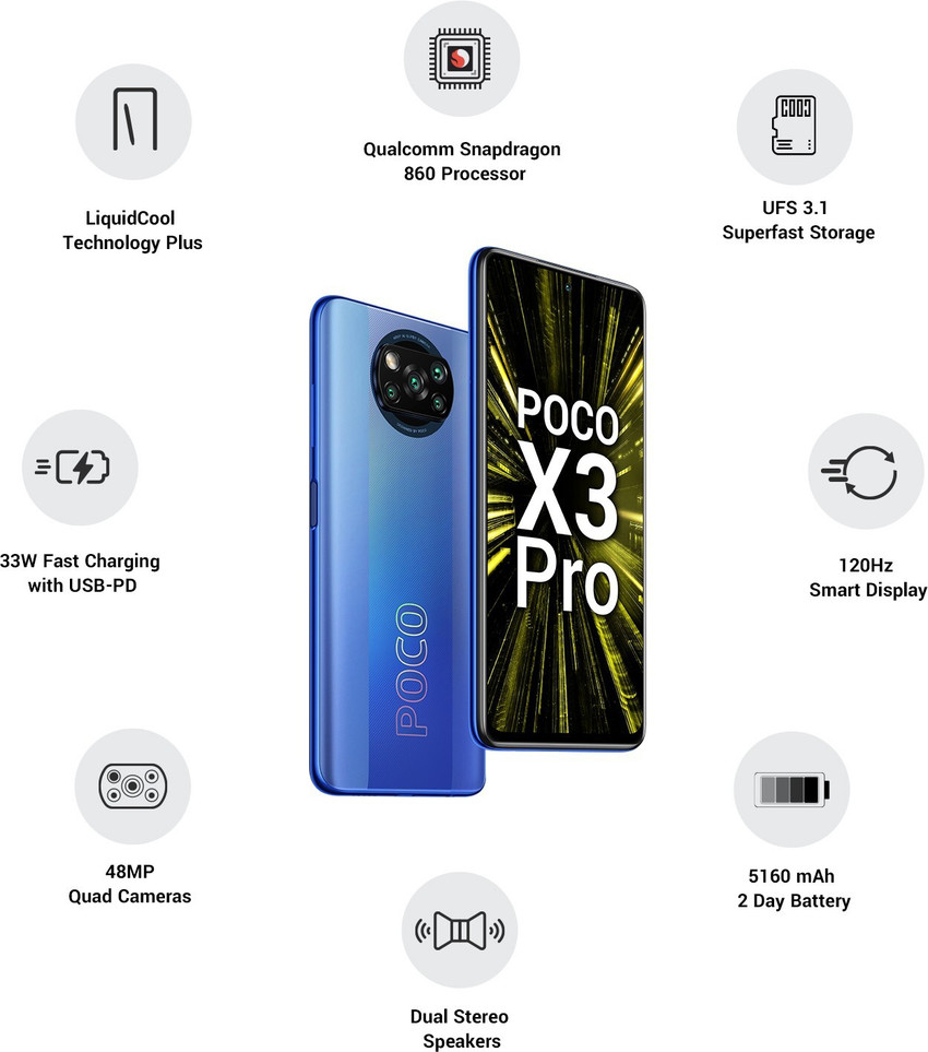 スマートフォン本体 POCO X3 Pro Frost Blue 6GB RAM 128GB ROM Amazon.com: POCO, LLC Poco X3 Pro (128GB, 6GB) 6.67In 120Hz