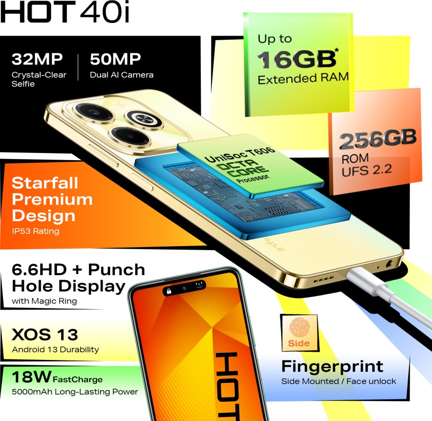 Infinix Hot 40i 4G স্মার্টফোন 8999 এ