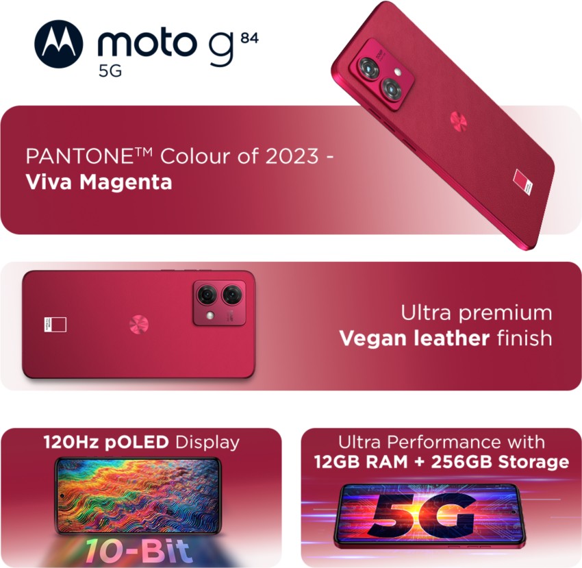 Buy Moto G84 5G (12GB 256GB , Viva Magenta) Price in Qatar 
