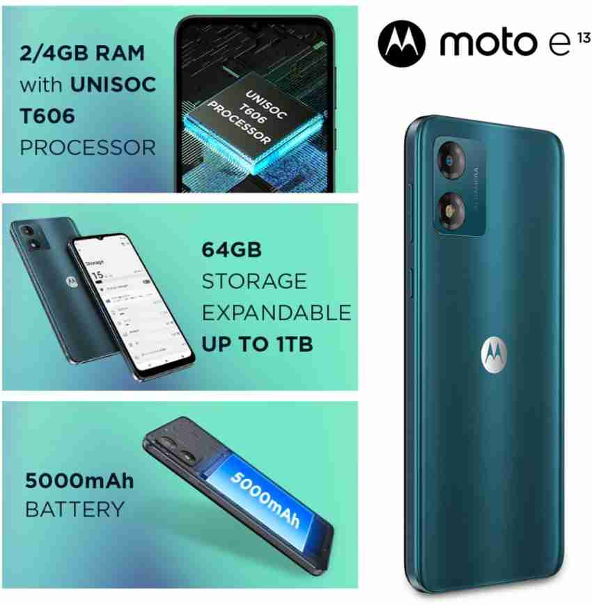 Celular Motorola Moto E13 , 32GB, 2GB RAM, Octa-Core, Câmera Dupla,  5000mAh, Verde - LOJAS 2000