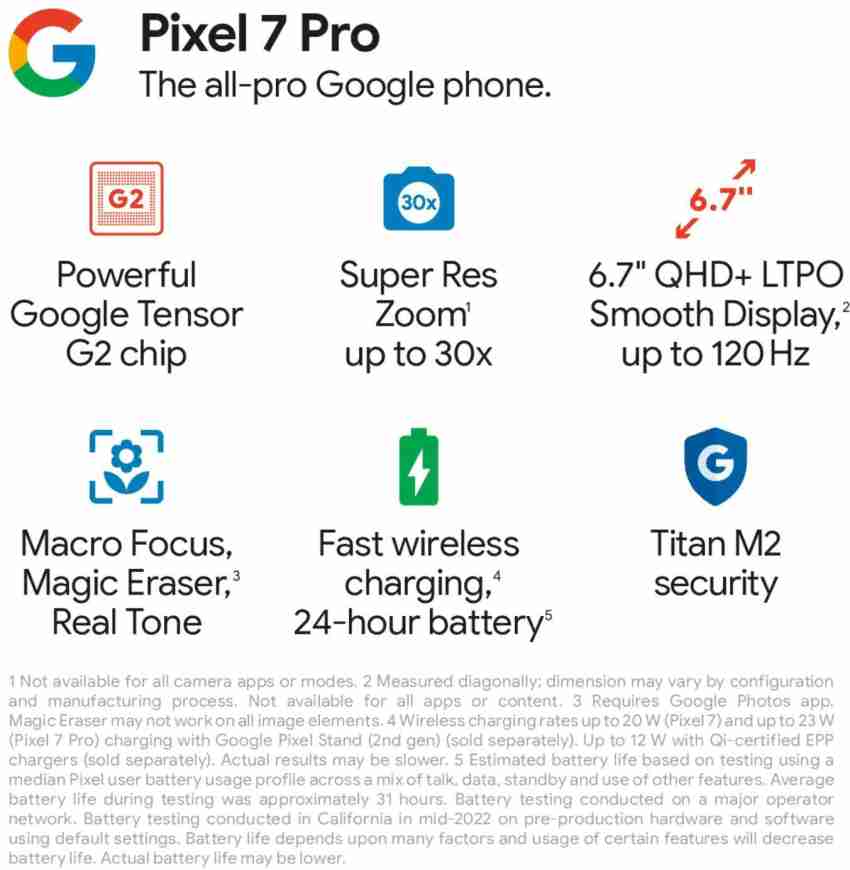 Dimprice  Google Pixel 7 Pro 5G Smartphone (12+512GB) - Snow