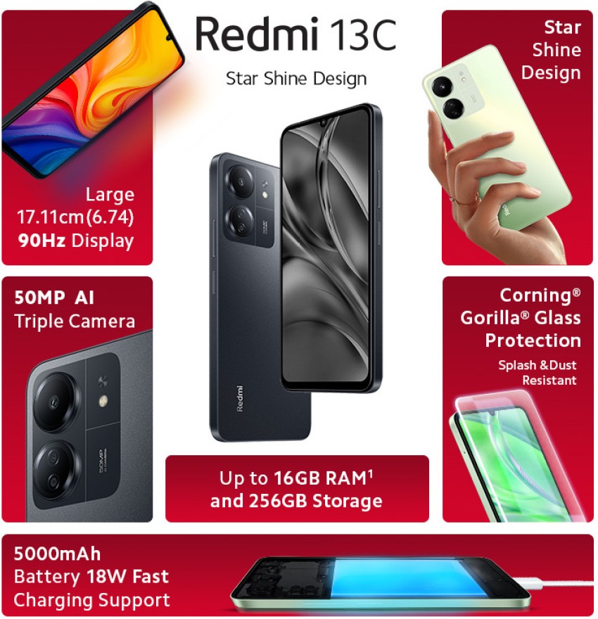 Xiaomi Redmi 13C 6/128GB Negro Medianoche Libre