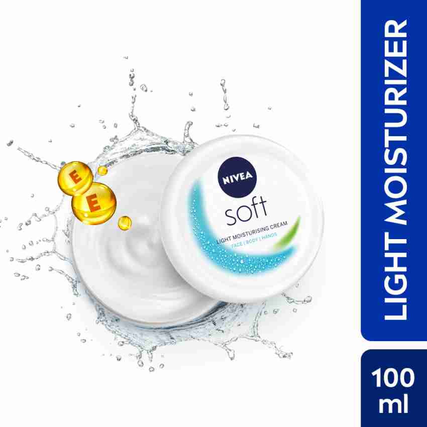 NIVEA Soft Light Moisturizer 200ml | Playful Peach | For Face, Hand & Body,  Instant Hydration | Non-Greasy Cream | With Vitamin E & Jojoba Oil | All