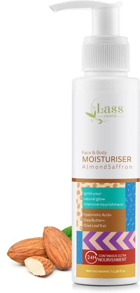 LASS NATURALS Body Lotion with Shea Butter Butter Almond Saffron