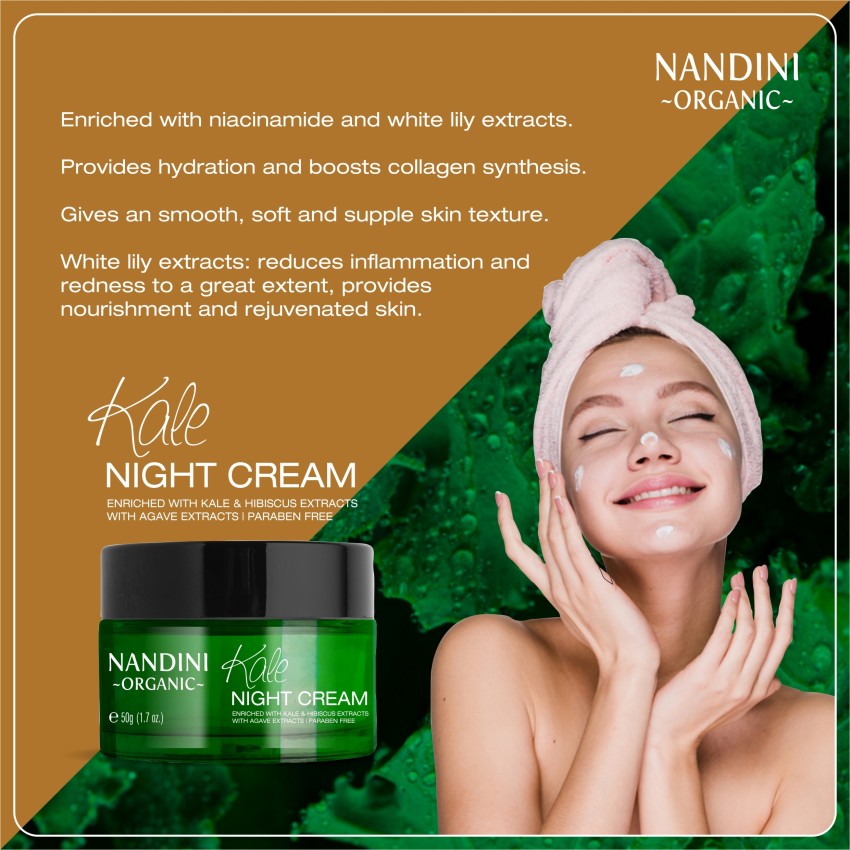 Nandini Organic Kale Night Cream With Kale Hibiscus Extracts