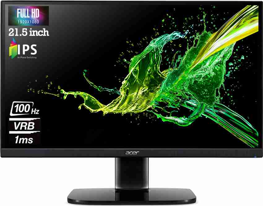 Acer 54.61 cm (21.5 inch) Full HD IPS Panel with sRGB 99%, ENERGY STAR Certified, VESA Supportive, VGA, HDMI, Ergonomic Stand, ZeroFrame Design Acer 54.61 cm (21.5 inch) Full HD IPS Panel with sRGB 99%, ENERGY STAR Certified, VESA Supportive, VGA, HDMI, Ergonomic Stand, ZeroFrame Design