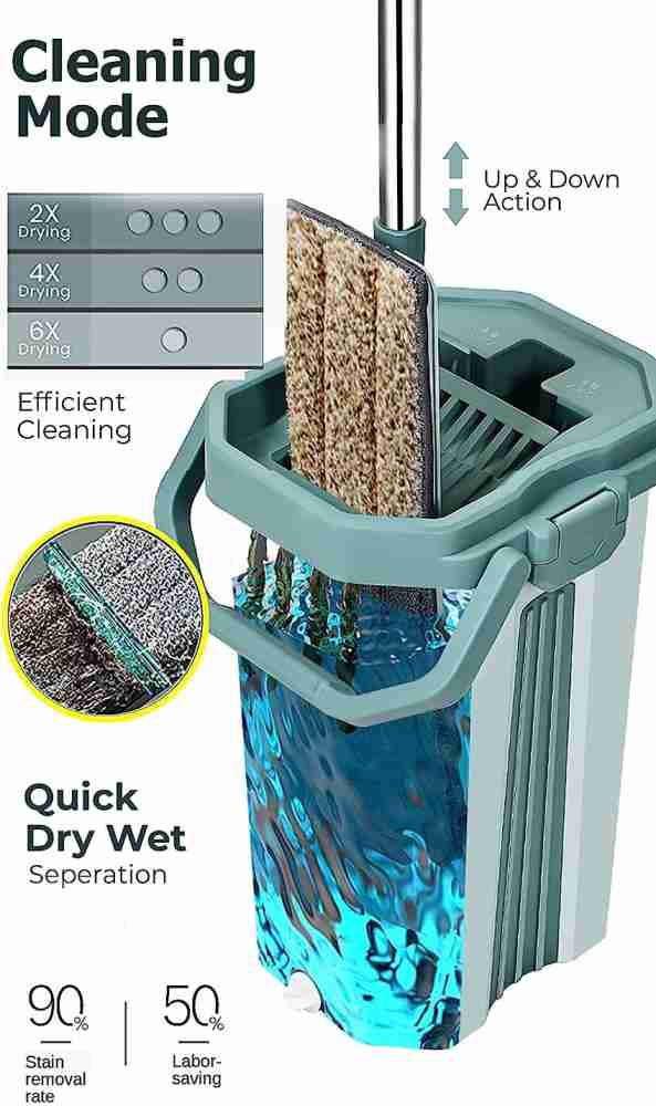 Self Cleaning & Drying Premium Flat Mop & Bucket System