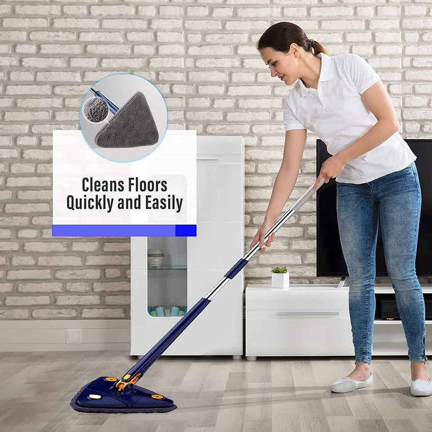 Lufarp Triangle Microfiber Mop with Long Handle Extendable