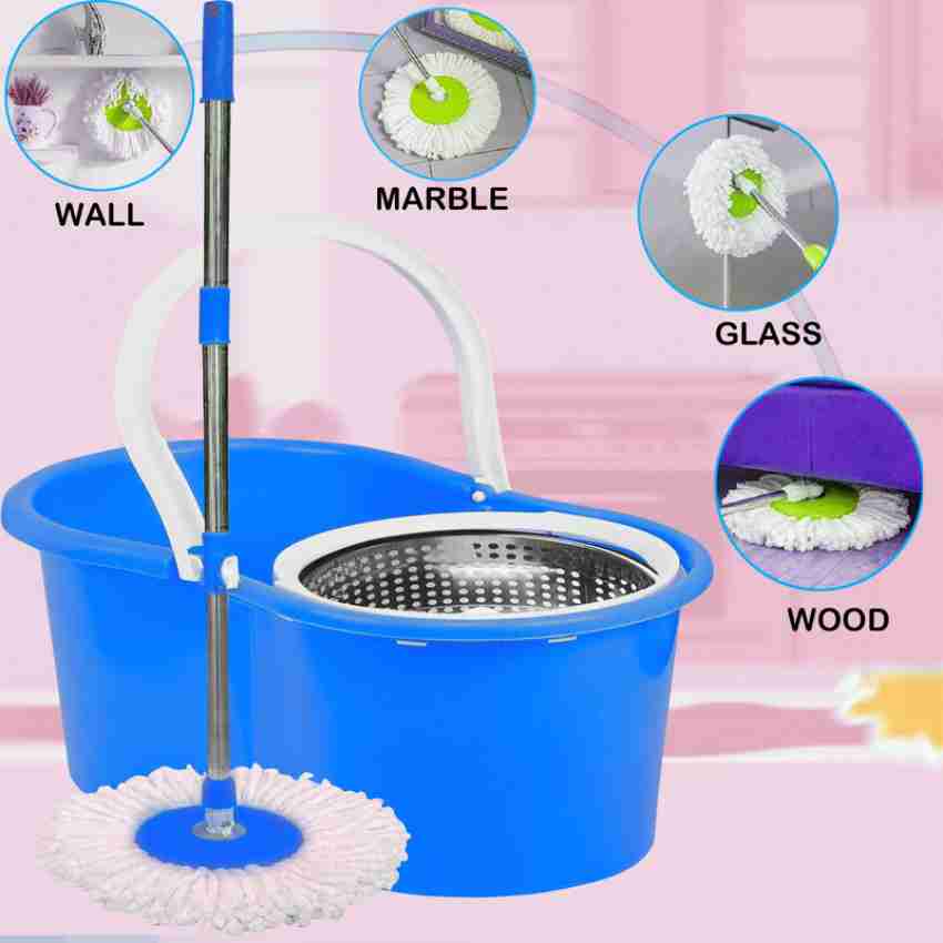 GOSHIV Mop Floor Cleaner with Bucket with 2 Microfiber Refill for Easy  Magic Cleaning, Mop Set Price in India - Buy GOSHIV Mop Floor Cleaner with  Bucket with 2 Microfiber Refill for