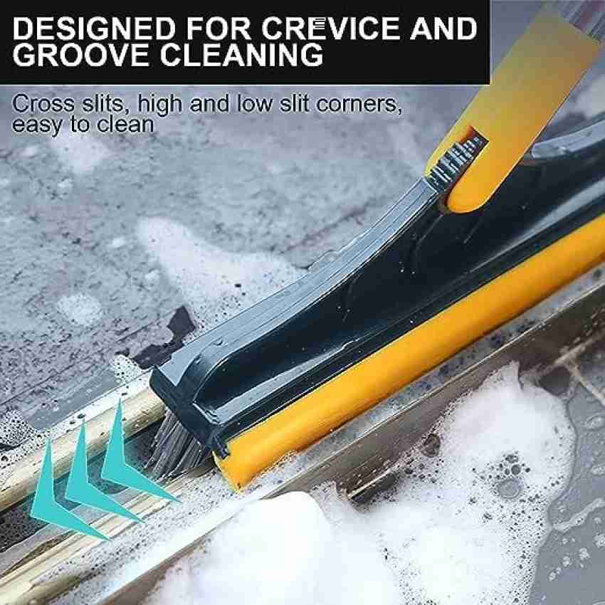 Purabelle Bathroom Brush Cleaning Brush with Wiper 2in1 Tiles Floor Scrub  with Long Handle Plastic Wet and Dry Brush Price in India - Buy Purabelle Bathroom  Brush Cleaning Brush with Wiper 2in1