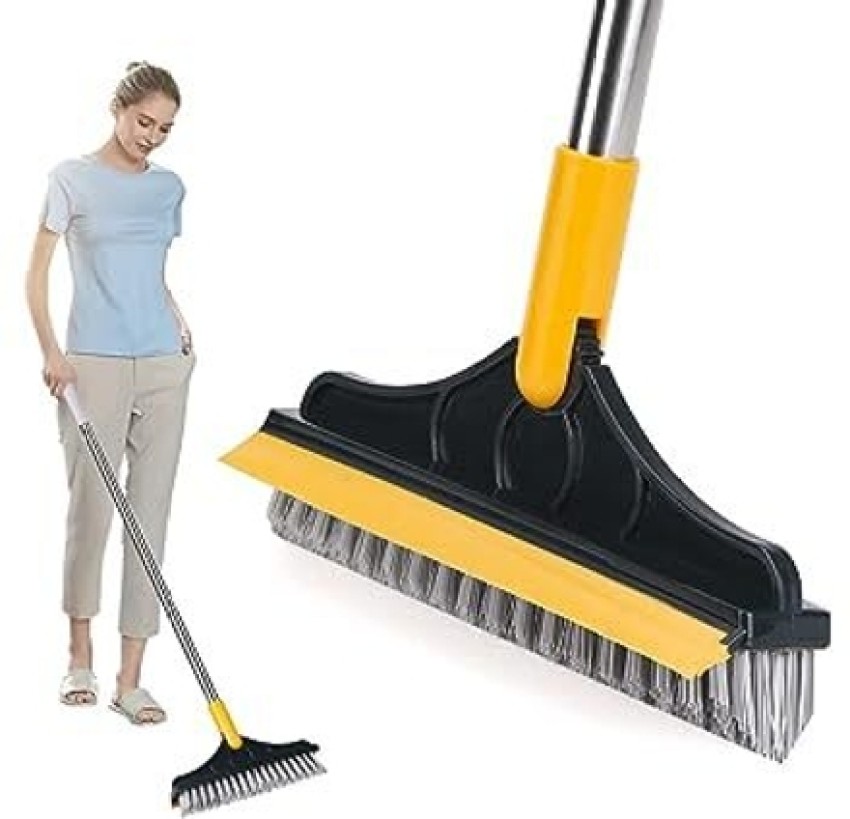 Floor Scrub Brush 2 In 1 Cleaning Brush Sponge Long Handle Removable Wiper  Magic Broom Mop