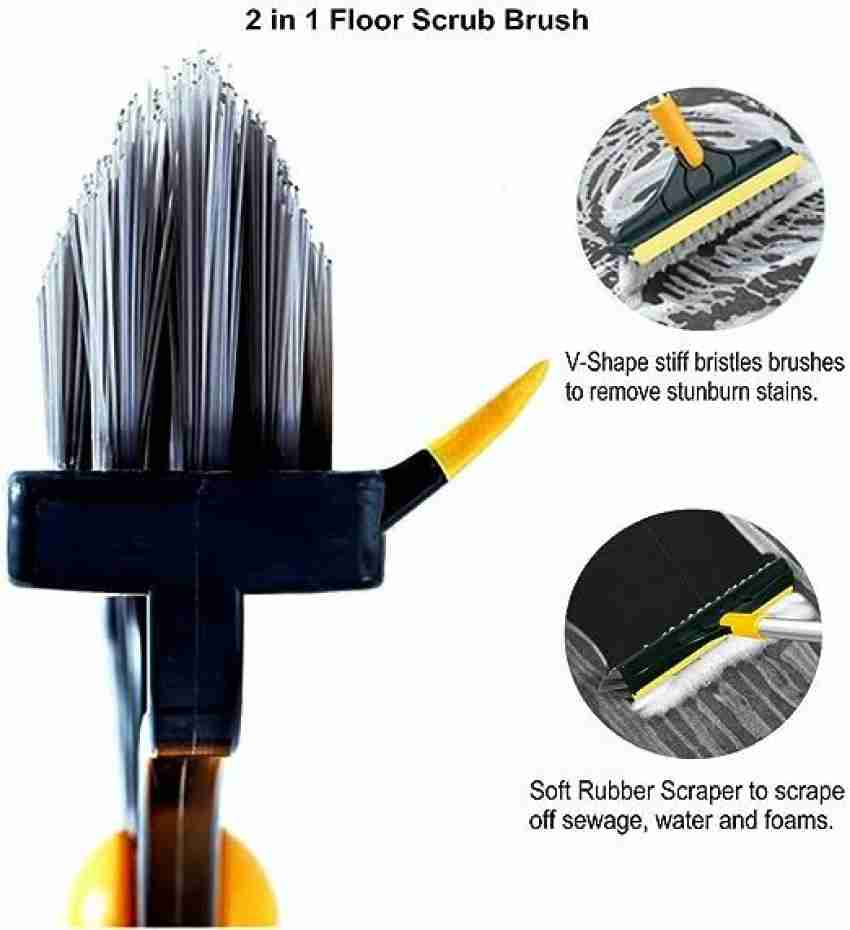 Scrub Brush Long Handle Floor  Rotating Brush Cleaning Floor - 2