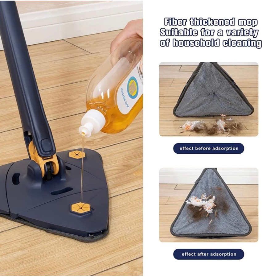 Rotatable Adjustable Triangle Cleaning Mop, Reusable Mop