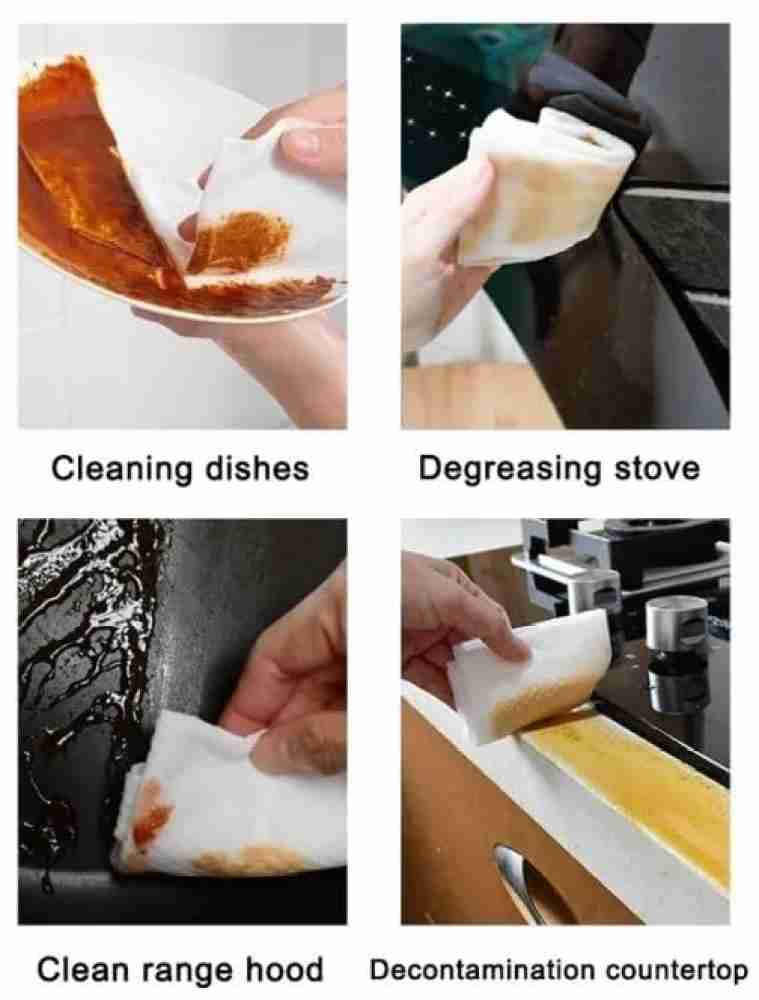 80pcs Kitchen Cleaning Wipes Strong Decontamination Kitchen Wipes Degreasing