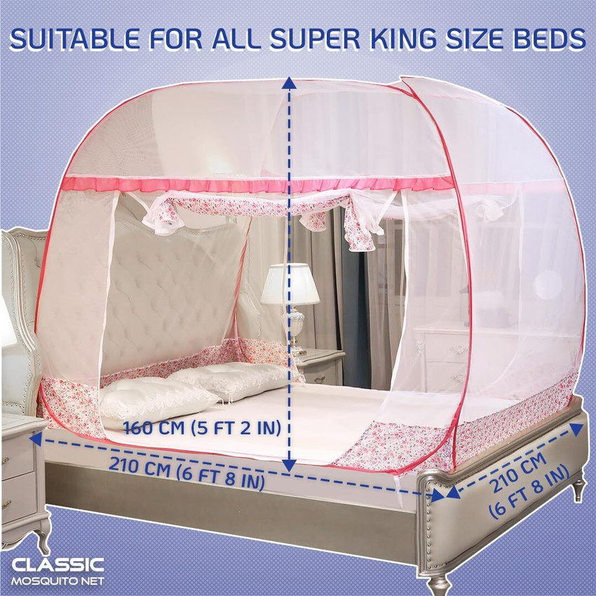 Classic Mosquito Net Polyester Adults Washable Foldable for Supreme King Size Bed Double Bed Mosquito Net Price in India Buy Classic Mosquito Net Polyester Adults Washable Foldable for Supreme King
