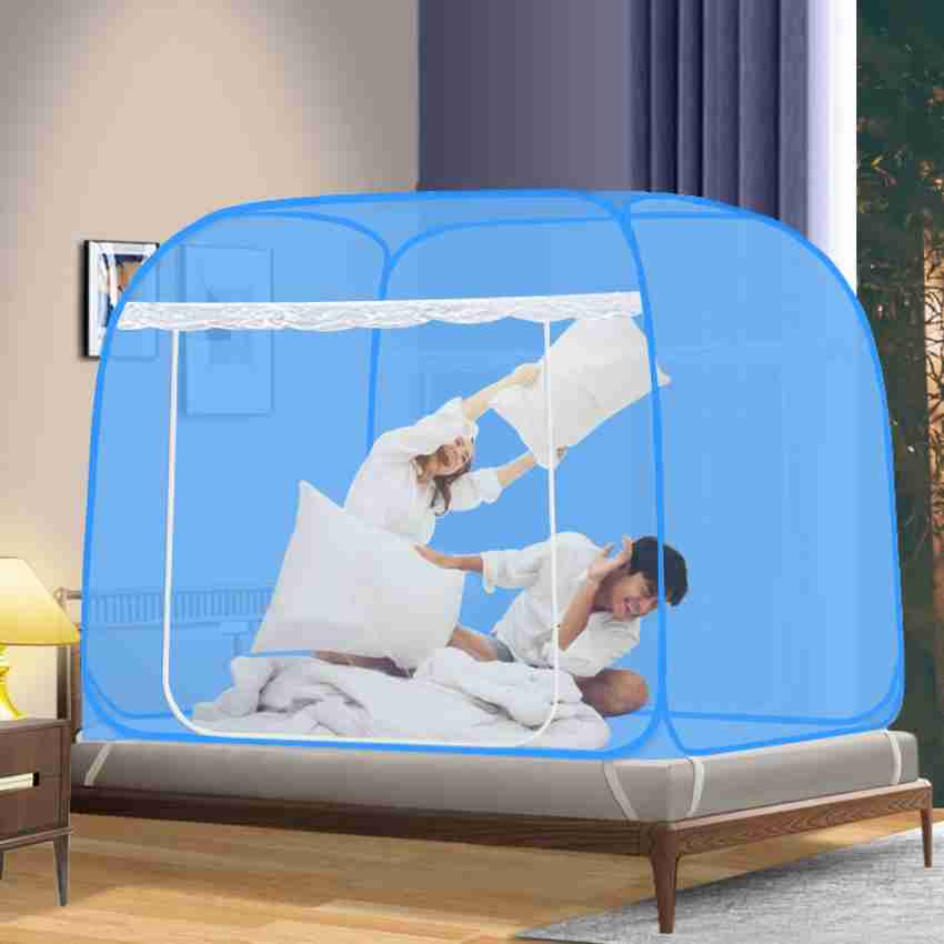 Skynet Polyester Adults BED BOX BLUE DOUBLE MOSQUITO NET Mosquito Net