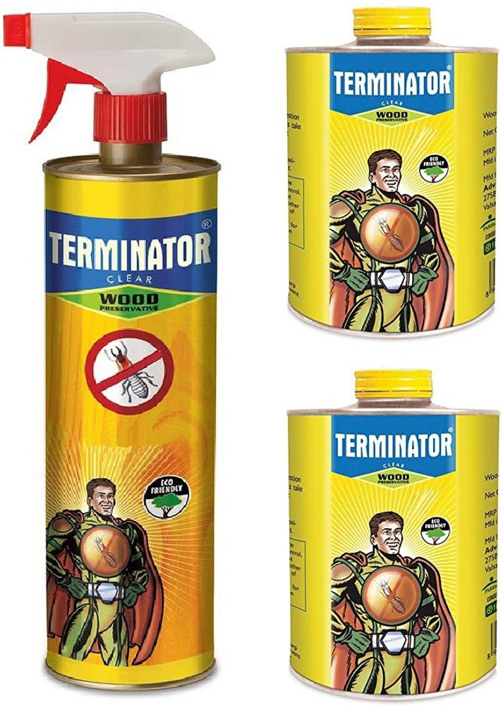 Terminator Eco Friendly Wood Preservative For Termite Control 500ml Spray 2 X 250ml Refil Mosquito Vaporiser Price in India Buy Terminator Eco Friendly Wood Preservative For Termite Control 500ml Spra...