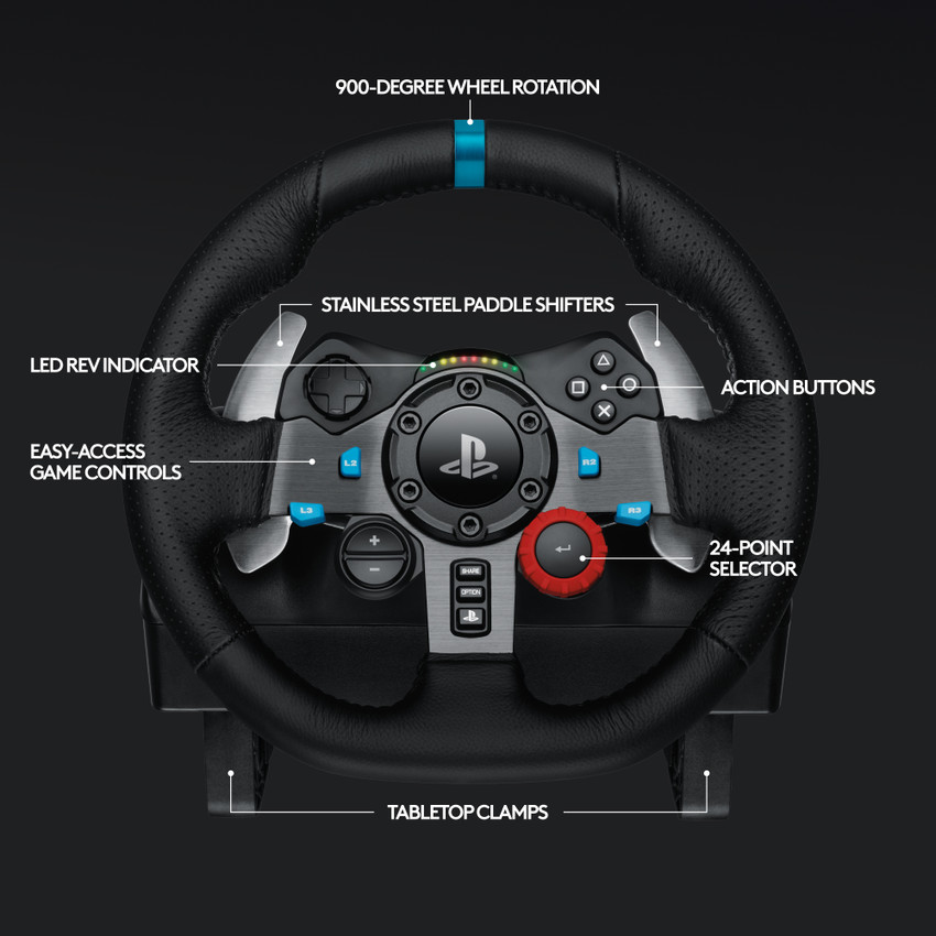 Logitech G29 Driving Force Racing Wheel,Floor Pedals Motion 