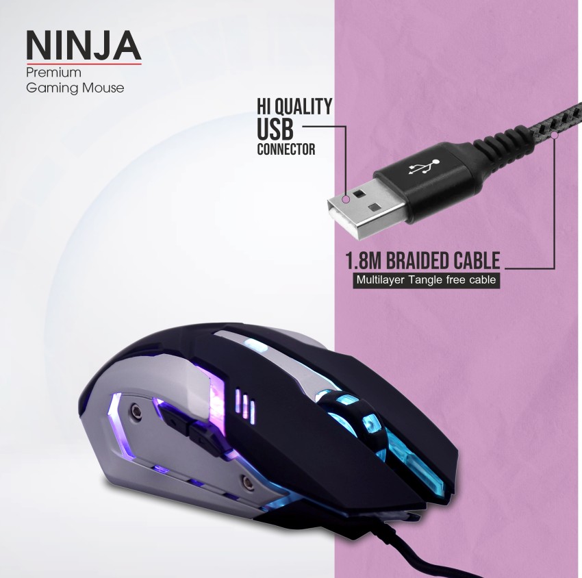 RPM Euro Games Premium Gaming Mouse 6 Buttons 4 Color RGB Lights 4 DPI  Levels For Laptop, PC Wired Optical Gaming Mouse - RPM Euro Games 