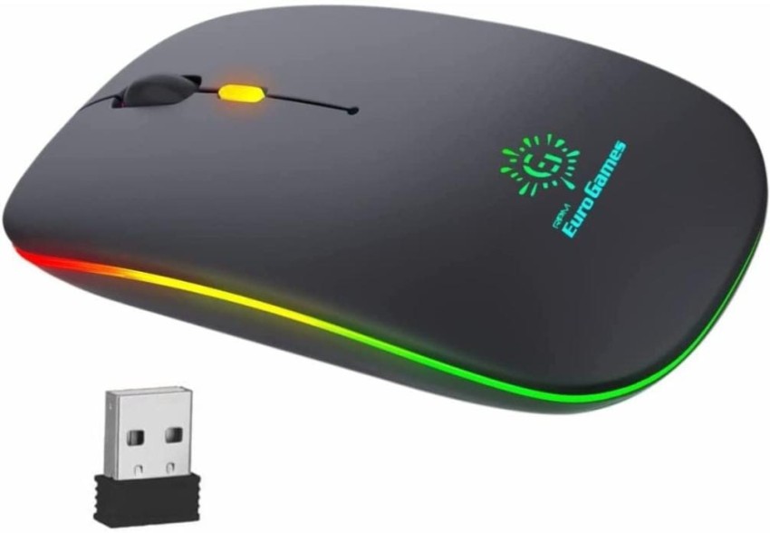 RPM Euro Games Wireless Gaming Mouse 2.4 Ghz Connect, 2400 DPI, RGB  Backlit, 4 Buttons