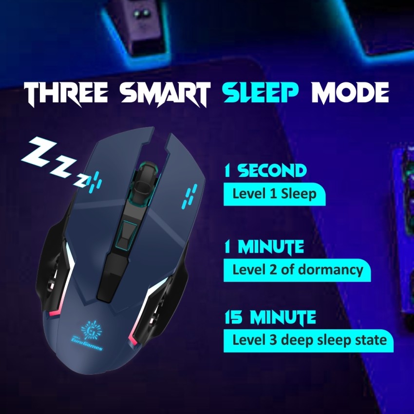 RPM Euro Games Wireless Gaming Mouse Bluetooth & 2.4 G Connect, Upto 3200  DPI, RGB Backlit, 6 Buttons