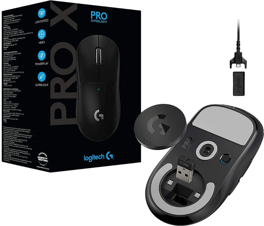 Logitech G PRO X Superlight / Hero 25K Sensor, Adj DPI 25.6K DPI, 5 Programmable Buttons Wireless Optical Gaming Mouse Logitech G PRO X Superlight / Hero 25K Sensor, Adj DPI 25.6K DPI, 5 Programmable Buttons Wireless Optical Gaming Mouse