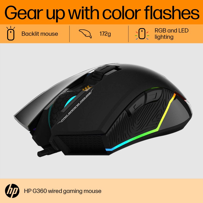 HP Wired Gaming Mouse For PC Mac USB G360 