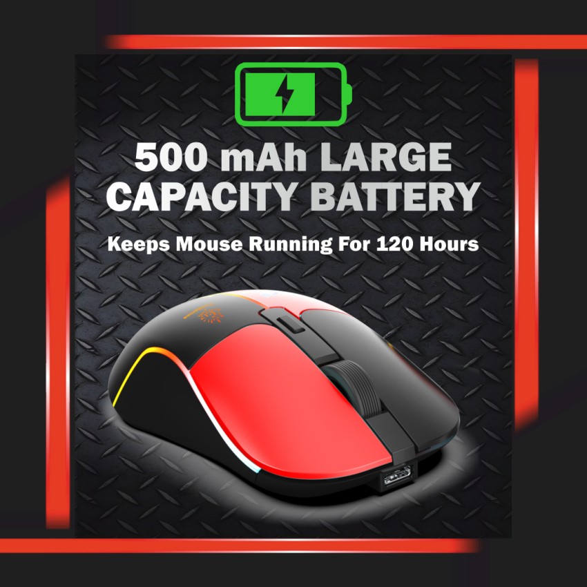  Buy RPM Euro Games USB Wireless Gaming Mouse Rechargeable 500  mAh Battery DPI Upto 3200 6 Color RGB Lights Rubber Coated Mice, Black  Online at Low Prices in India