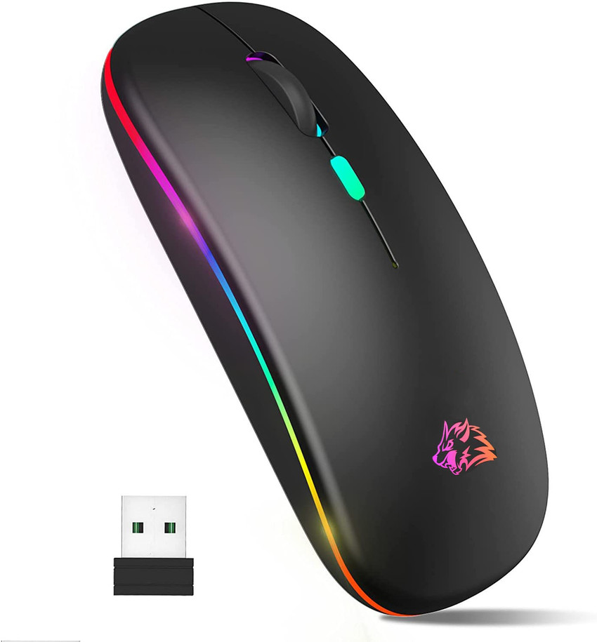 Verilux LED Wireless Mouse Rechargeable Slim Silent Mouse 2.4G