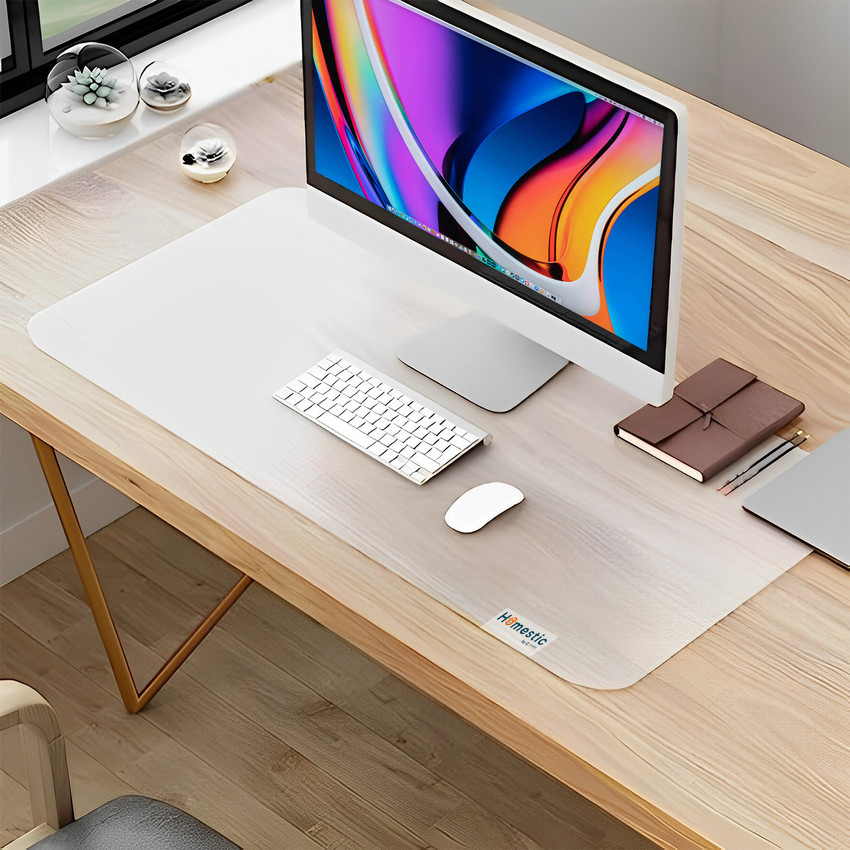 HOMESTIC Desk Sheet PVC Waterproof Table Sheet Desk Protector Mat White Mousepad HOMESTIC Flipkart