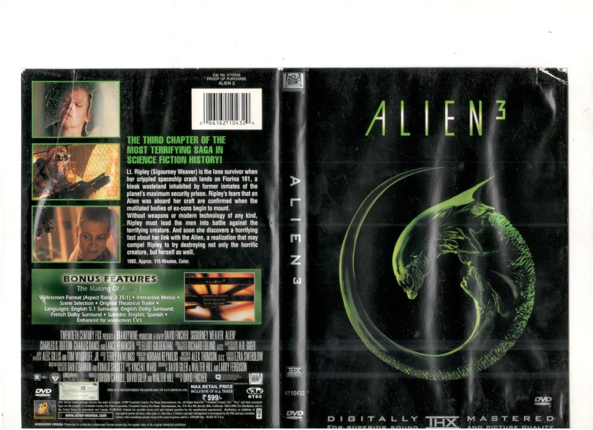 Alien 3 Region 1 Ntsc 5.1 Dolby Price in India Buy Alien 3