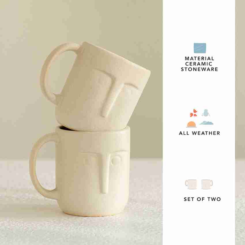 Buy Ceramic Carbon Tall Mug W/Lid cum Coaster Online - Ellementry