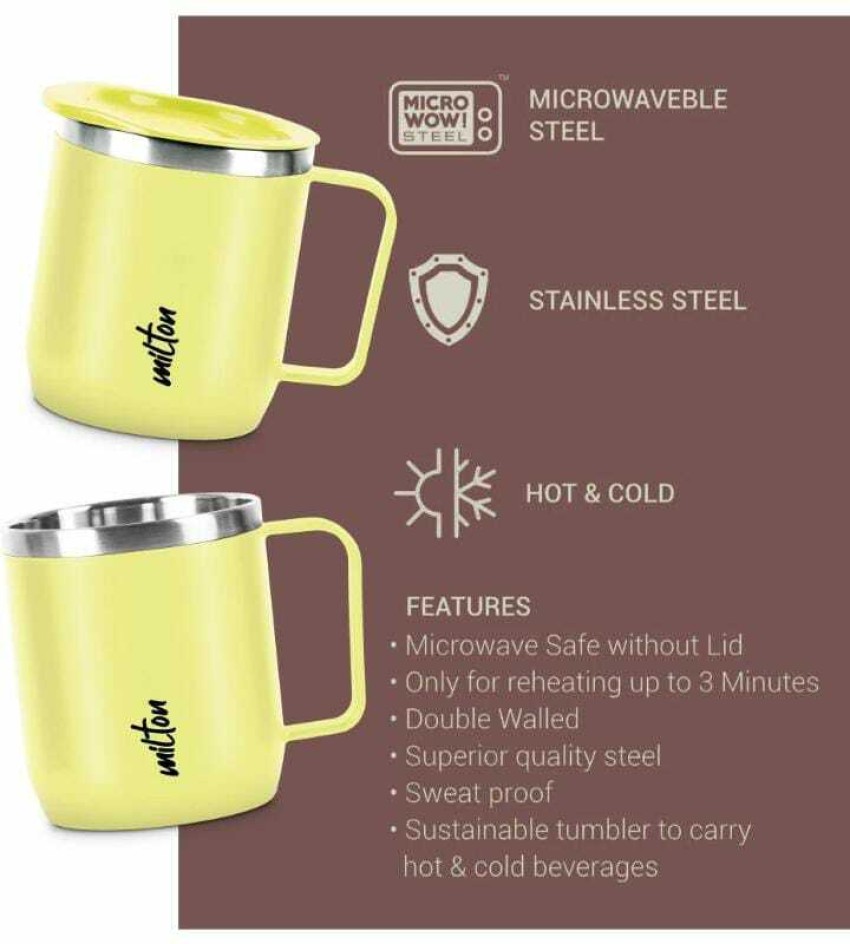 Stainless Steel Coffee Mugs with Lid - 420 ml Double Walled Steel Coffee  Glasses with Lid & Handle - Coffee to Go, Travel, Outdoor, Camping -  Vacuum, Shatterproof, Durable Coffee Mug