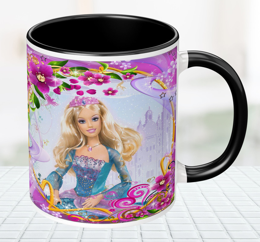 NH10 DESIGNS Barbie Doll Printed Cartoon Coffee Cup For Kids Girls
