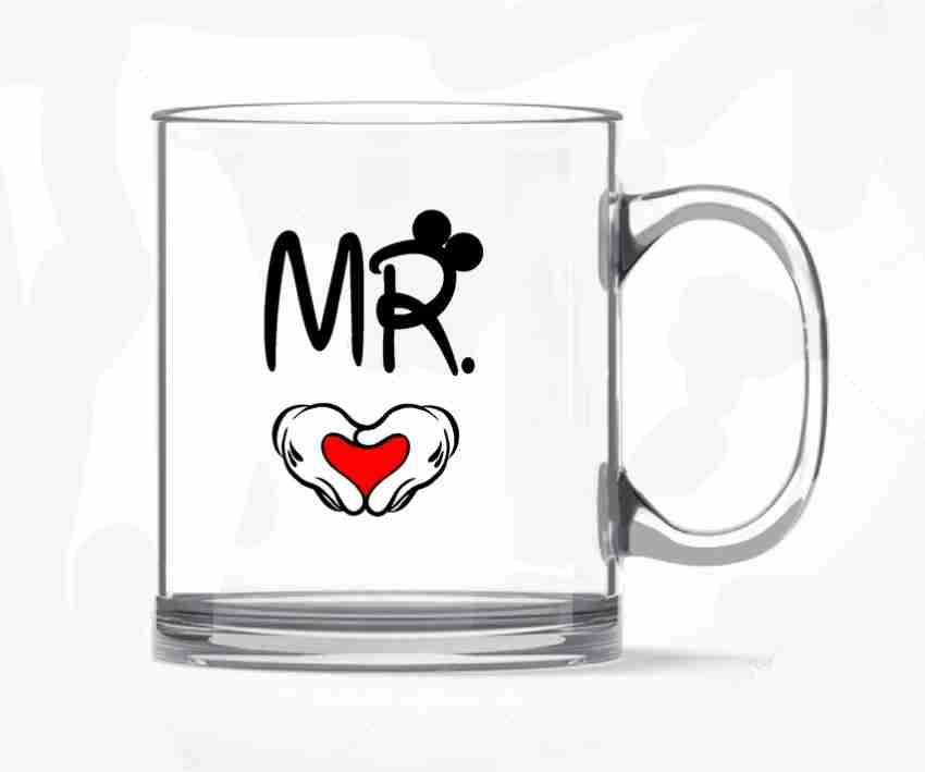 Earnam heart Design mr.&Mrs. Print Gift for Cople Glass Beer Mug