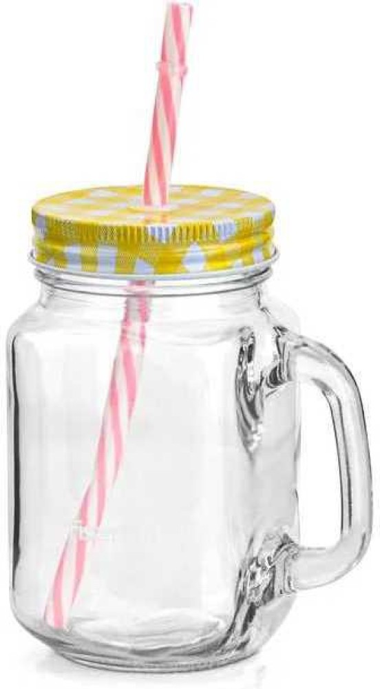 MMPRINTS Juice Jar With Straw Glass Mason Jar Price in India - Buy MMPRINTS Juice  Jar With Straw Glass Mason Jar online at