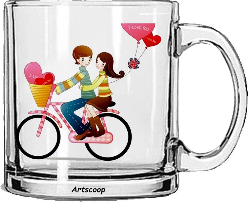 Artscoop Cute Lovely I Love You Printed Transparent Coffee Cup For  Valentine Day Glass Coffee Mug Price in India - Buy Artscoop Cute Lovely I  Love You Printed Transparent Coffee Cup For