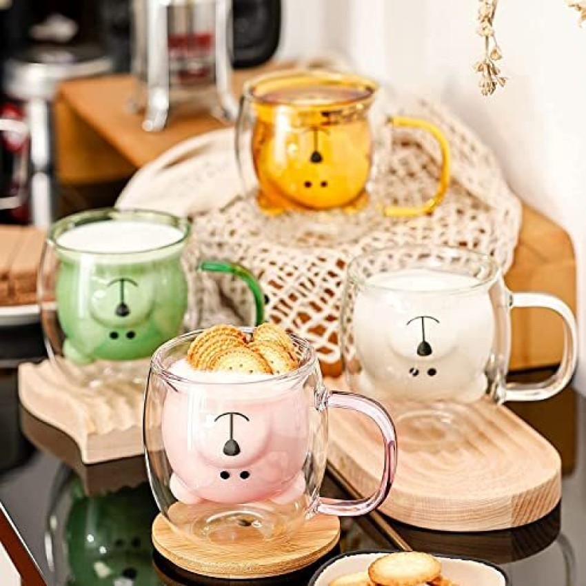 280ml Creative Double Wall Glass Mug Cartoon Teacup Lovely Coffee