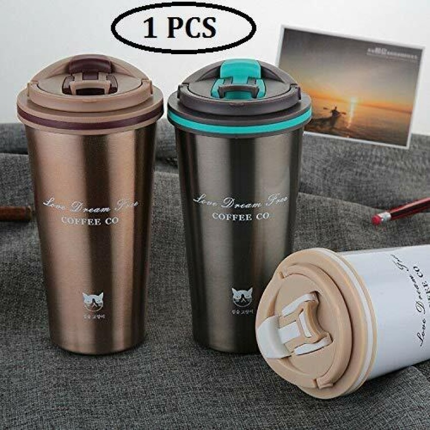 Stainless Steel Coffee Mug 500ml Thermo Mug with Lid Beer Mugs for Tea Cup  Thermos Metal Cup Drink Straw Travel Cups