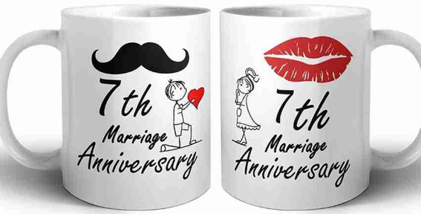 Happy Anniversary Gift - Ceramic Coffee Mug For Couple