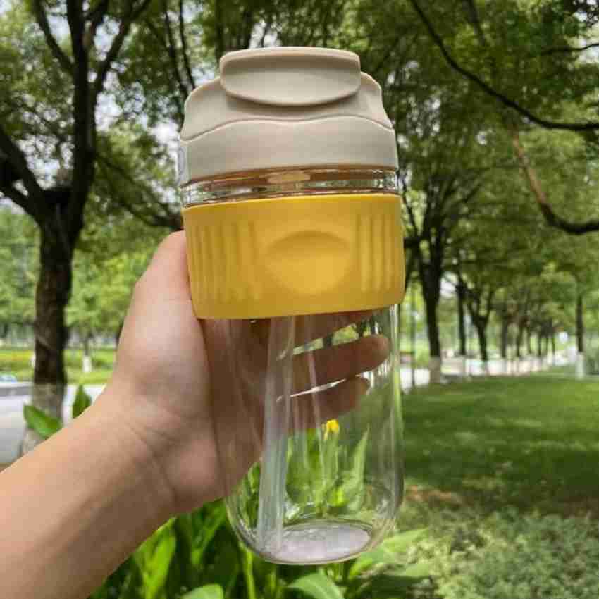 500ML Reusable Drinking Cups Water Bottle Kids Travel Cup Beaker With Lid  &Straw