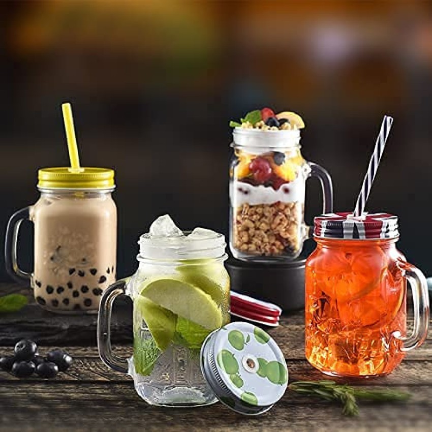 miRim Glass Mason Jar with Straw , Mocktail jar/Smoothie jar/Juice Jar  Glass Mason Jar Price in India - Buy miRim Glass Mason Jar with Straw ,  Mocktail jar/Smoothie jar/Juice Jar Glass Mason