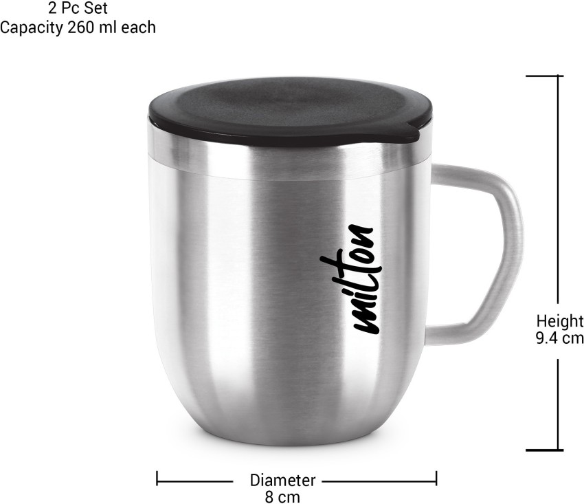 MILTON Embrace Gift Set Stainless Steel With Lid Pieces, 260 ml